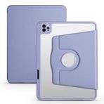 Elfia iPad Pro 11 2021 (3.Nesil) ile Uyumlu Şeffaf Arkalı Standlı Kalem Bölmeli Kamera Korumalı Kılıf, Lavendery Gray