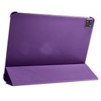 Elfia iPad Pro 12.9 2020 (4.Nesil) ile Uyumlu Arkası Transparan Standlı Katlanabilir Tablet Kılıf Mor