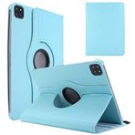 Elfia iPad Pro 12.9 2022 M2 ile Uyumlu 360 Dönebilen Standlı Kılıf Mavi