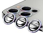 Elfia iPhone 12 Pro Max ile Uyumlu Taşlı Kamera Lens Koruyucu Camı, Colorful