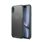 Elfia iPhone XR ile Uyumlu Köşeleri Darbe Korumalı Airbag Arka Kısım Buzlu Tarz Kılıf, Volks Koyu Yeşil