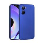Elfia Realme 10 4G ile Uyumlu Kılıfı Silikon Mat Renkli Parmak İzi Bırakmayan Yumuşak İnce Kapak Prem Saks Mavi