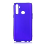 Elfia Realme 5İ ile Uyumlu Kılıfı Silikon Mat Renkli Parmak İzi Bırakmayan Yumuşak İnce Kapak Prem Saks Mavi