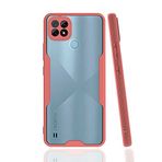 Elfia Realme C21 ile Uyumlu Silikon Kılıf Şeffaf Kamera Lens Korumalı Yumuşak İnce Kapak Parfen Pembe