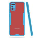 Elfia Samsung Galaxy A02S ile Uyumlu Silikon Kılıf Şeffaf Kamera Lens Korumalı Yumuşak İnce Kapak Parfen Mavi