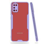 Elfia Samsung Galaxy A02S ile Uyumlu Silikon Kılıf Şeffaf Kamera Lens Korumalı Yumuşak İnce Kapak Parfen Mor