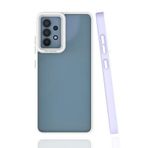 Elfia Samsung Galaxy A32 4G ile Uyumlu Silikon Mat Renk Kenarlı Kamera Lens Korumalı Kılıf, Mima Lila
