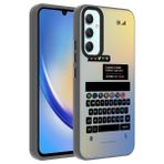 Elfia Samsung Galaxy A34 ile Uyumlu Desenli Tarz Kamera Korumalı Sert Silikon Kılıf, Klavye