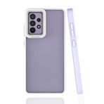 Elfia Samsung Galaxy A52 ile Uyumlu Silikon Mat Renk Kenarlı Kamera Lens Korumalı Kılıf, Mima Lila