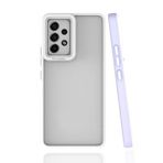 Elfia Samsung Galaxy A53 5G ile Uyumlu Silikon Mat Renk Kenarlı Kamera Lens Korumalı Kılıf, Mima Lila