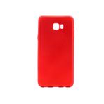 Elfia Samsung Galaxy C7 Pro Kılıf Silikon Mat Renkli Kılıf Prem Kırmızı