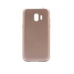 Elfia Samsung Galaxy J4 ile Uyumlu Kılıfı Silikon Mat Renkli Parmak İzi Bırakmayan Yumuşak İnce Kapak Prem Gold