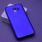 Elfia Samsung Galaxy J4 ile Uyumlu Kılıfı Silikon Mat Renkli Parmak İzi Bırakmayan Yumuşak İnce Kapak Prem Saks Mavi