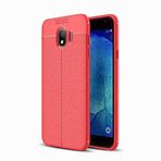 Elfia Samsung Galaxy J4 ile Uyumlu Silikon Deri Gör Auto Focus Kılıf, Gri