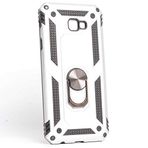 Elfia Samsung Galaxy J4 Plus ile Uyumlu Kılıf Silikon Araç Tutucu için Mıknatıslı Yüzüklü Standlı Darbe Korumalı Tank İnce Kapak Vega Gri