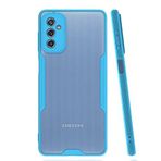 Elfia Samsung Galaxy M52 ile Uyumlu Silikon Kılıf Şeffaf Kamera Lens Korumalı Yumuşak İnce Kapak Parfen Mavi