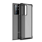 Elfia Samsung Galaxy Note 20 Ultra ile Uyumlu Köşeleri Darbe Korumalı Airbag Arka Kısım Buzlu Tarz Kılıf, Volks Siyah