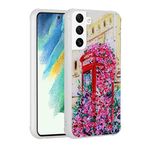 Elfia Samsung Galaxy S21 FE ile Uyumlu Silikon Simli Kamera Korumalı Desenli Kılıf, Popy Kulübe
