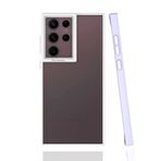 Elfia Samsung Galaxy S22 Ultra ile Uyumlu Silikon Mat Renk Kenarlı Kamera Lens Korumalı Kılıf, Mima Lila
