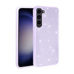 Elfia Samsung Galaxy S23 Plus ile Uyumlu Parlak Taşlı Kamera Korumalı Silikon Kılıf, Ston Lila