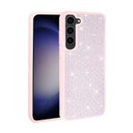 Elfia Samsung Galaxy S23 Plus ile Uyumlu Parlak Taşlı Kamera Korumalı Silikon Kılıf, Ston Pembe