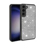 Elfia Samsung Galaxy S23 Plus ile Uyumlu Parlak Taşlı Kamera Korumalı Silikon Kılıf, Ston Siyah