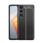 Elfia Samsung Galaxy S23 Plus ile Uyumlu Silikon Deri Gör Auto Focus Kılıf, Siyah