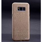 Elfia Samsung Galaxy S8 Plus ile Uyumlu Silikon Parlak Simli İnce Kılıf, Gold