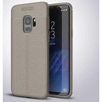 Elfia Samsung Galaxy S9 ile Uyumlu Silikon Deri Gör Auto Focus Kılıf, Gri