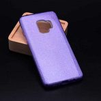 Elfia Samsung Galaxy S9 ile Uyumlu Silikon Parlak Simli İnce Kılıf, Mor