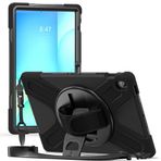 Elfia Samsung Galaxy Tab S10 FE Plus SM-X620 X626B ile Uyumlu Kılıf Silikon Ayarlanabilir Standlı Darbe Korumalı Askılı Tank Tablet Kılıfı