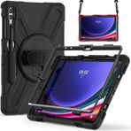 Elfia Samsung Galaxy Tab S9 FE Plus SM-X610 X616 ile Uyumlu Kılıf Silikon Ayarlanabilir Standlı Darbe Korumalı Askılı Tank Tablet Kılıfı