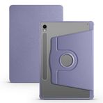 Elfia Samsung Galaxy Tab S9 ile Uyumlu Şeffaf Arkalı Standlı Kalem Bölmeli Kamera Korumalı Kılıf, Lavendery Gray