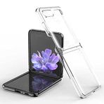 Elfia Samsung Galaxy Z Flip ile Uyumlu Şeffaf Kamera Lens Korumalı Sert Silikon Kılıf, Renksiz