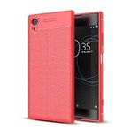 Elfia Sony Xperia XA1 Plus için Kılıf Silikon Deri Gör Auto Focus Kırmızı