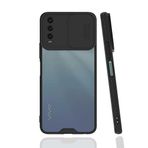 Elfia Vivo ile Uyumlu Y20 ile Uyumlu Silikon Mat Renkli Kamera Lens Korumalı Kılıf, Siyah