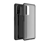Elfia Xiaomi Mi 10T Pro 5G ile Uyumlu Köşeleri Darbe Korumalı Airbag Arka Kısım Buzlu Tarz Kılıf, Volks Siyah