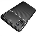 Elfia Xiaomi Poco M4 Pro 4G ile Uyumlu Kılıf Silikon Karbon İnce Esnek Lens Korumalı Tarz Mat Parmak İzi Bırakmayan Kapak Negro Lacivert