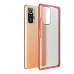 Elfia Xiaomi Redmi Note 10 Pro ile Uyumlu Köşeleri Darbe Korumalı Airbag Arka Kısım Buzlu Tarz Kılıf, Volks Kırmızı