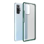 Elfia Xiaomi Redmi Note 10 Pro ile Uyumlu Köşeleri Darbe Korumalı Airbag Arka Kısım Buzlu Tarz Kılıf, Volks Koyu Yeşil