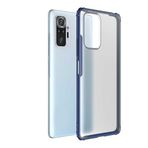 Elfia Xiaomi Redmi Note 10 Pro ile Uyumlu Köşeleri Darbe Korumalı Airbag Arka Kısım Buzlu Tarz Kılıf, Volks Lacivert