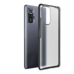 Elfia Xiaomi Redmi Note 10 Pro ile Uyumlu Köşeleri Darbe Korumalı Airbag Arka Kısım Buzlu Tarz Kılıf, Volks Siyah