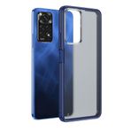 Elfia Xiaomi Redmi Note 11 Pro 5G ile Uyumlu Köşeleri Darbe Korumalı Airbag Arka Kısım Buzlu Tarz Kılıf, Volks Lacivert