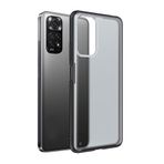 Elfia Xiaomi Redmi Note 11S Global ile Uyumlu Köşeleri Darbe Korumalı Airbag Arka Kısım Buzlu Tarz Kılıf, Volks Siyah