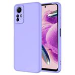 Elfia Xiaomi Redmi Note 12S ile Uyumlu Silikon İçi Kadife Lansman Mat Renkli Kılıf, Lila