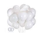 ELGALA Balon Parlak Metalik Helyum Balon 10 Adet Beyaz Renk