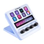 Elgato Stream Deck + White, ses mikseri, canlı üretim ve stüdyo denetleyicisi, içerik oluşturucular, akış, oyun için, özelleştirilebilir dokunmatik çubuk, döner regülatör ve LCD tuşları, Mac ve PC