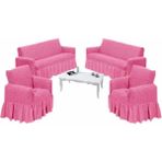 Elgeyar Bürümcük Koltuk, Kanepe, Çekyat Örtüsü, Koltuk Kılıfı 3 3 1 1 - 180 x 230 cm - Pembe