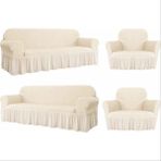 Elgeyar Bürümcük Koltuk ,kanepe , Çekyat Örtüsü, Lastikli Koltuk Kılıfı 3311TAKIM - 180 x 230 cm - Krem