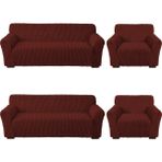 Elgeyar Bürümcük Koltuk Kanepe ,çekyat Örtüsü ,strech Pamuklu , Boydan Bürümcük 3+3+1+1 - 180 x 230 cm - Bordo